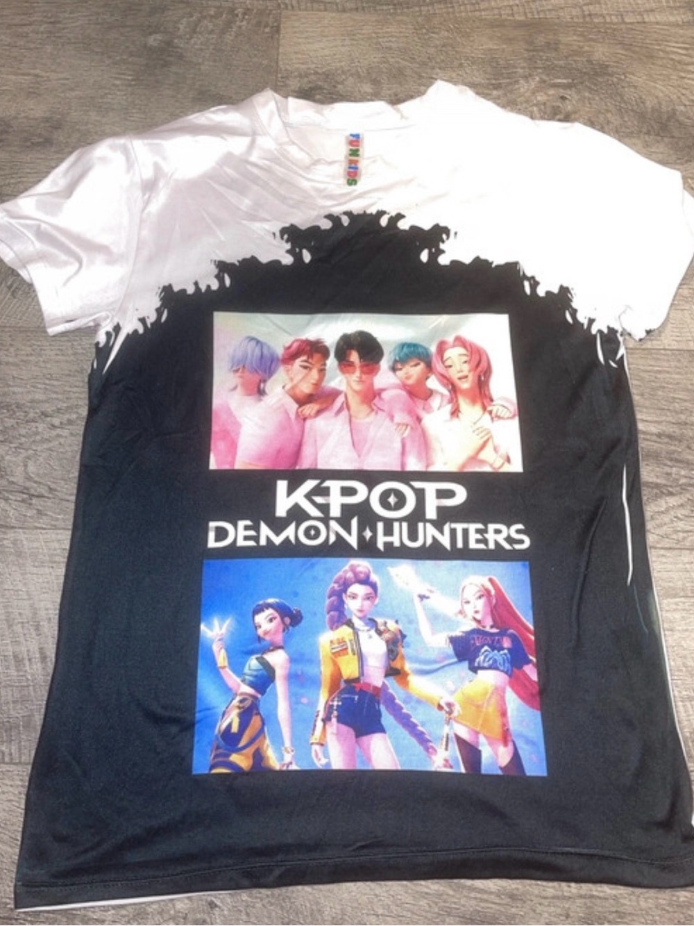 K-Pop Demon Hunters Short Sleeve Graphic Tee - Black & White